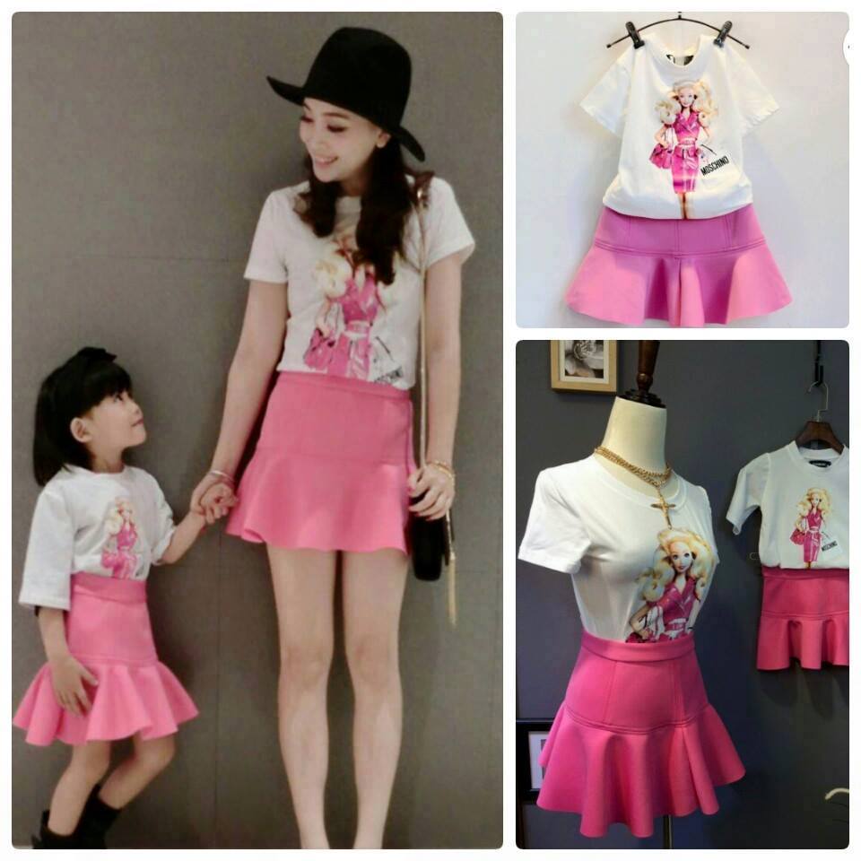 setelan baju rok ibu anak